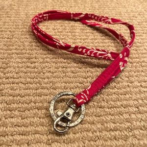 Vera Bradley: swirly pink bird lanyard/ID holder